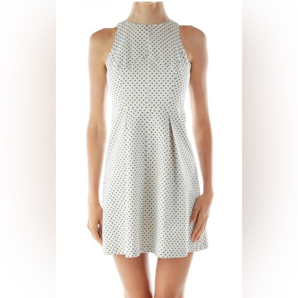 Ann Taylor polka dot fit and flare 8P cotton mix dress